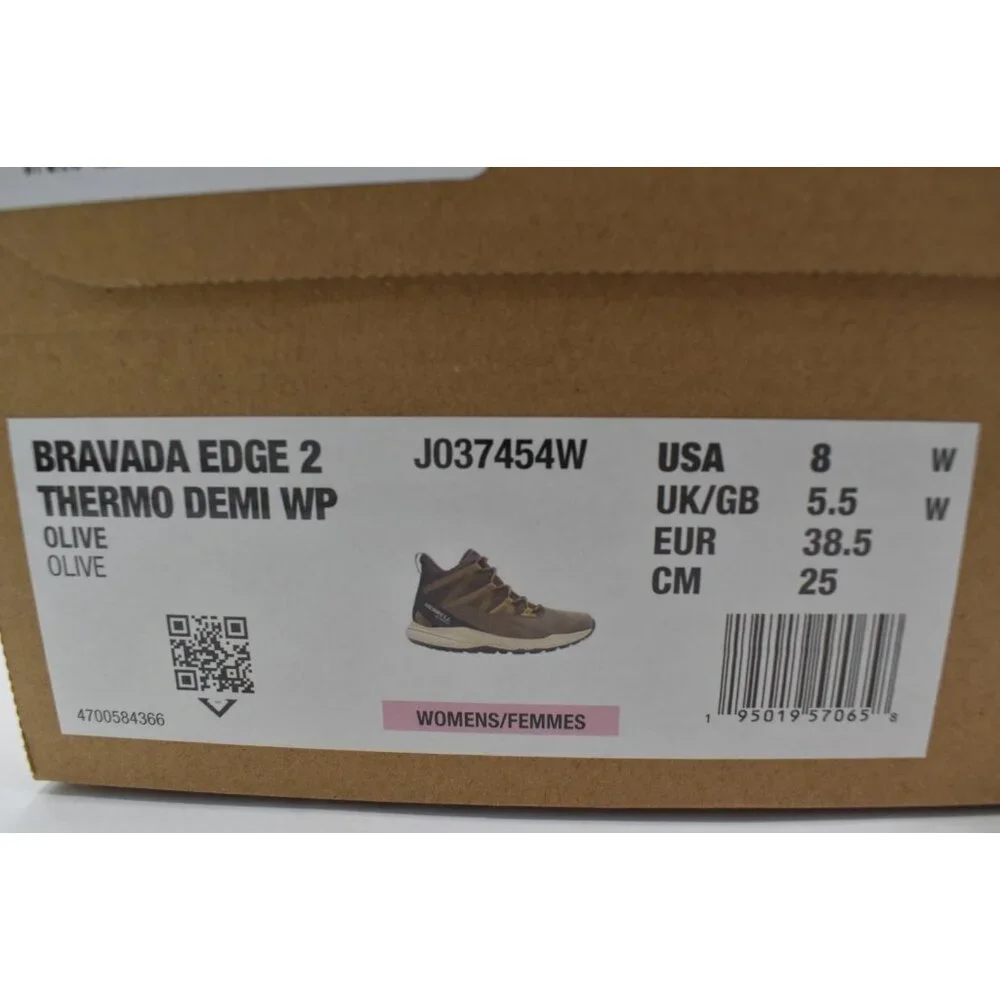 Merrell Women Size 8 Wide Bravada Edge 2 Thermo Demi Olive‎ Suede WP Boots